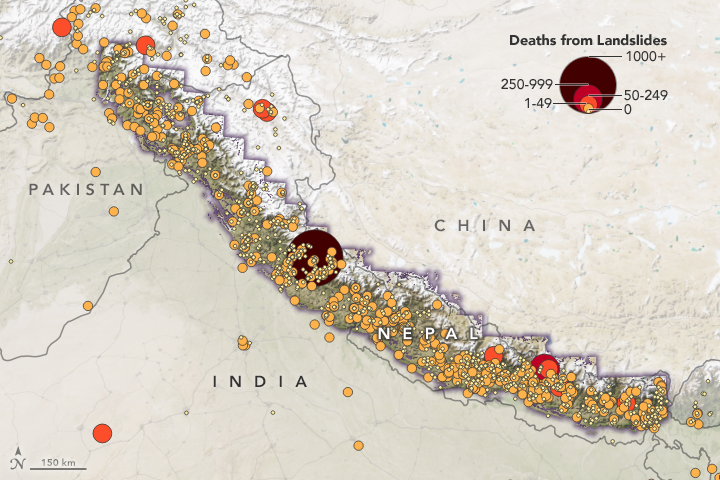 Deaths due to landslides