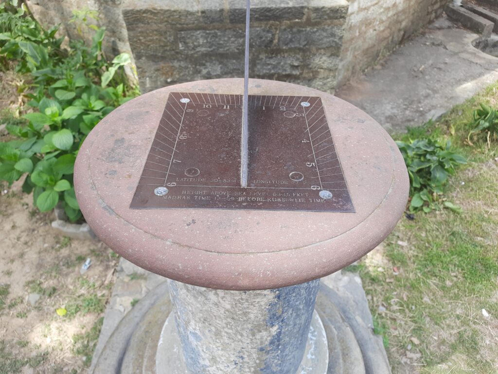 sun dial at Christ Church Kasauli