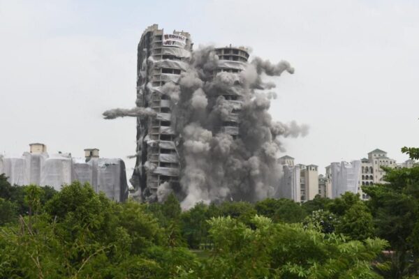 DEMOLITION OF THE HUGE TWIN TOWERS, NOIDA