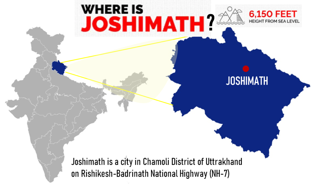 Location of Joshimath Uttrakhand, India