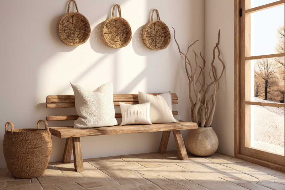 Japandi interiors- Natural materials and organic shapes