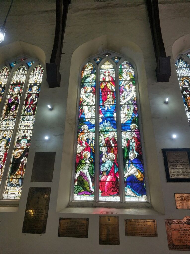 Stained Glass windows interiors of Shimla's Christ Church