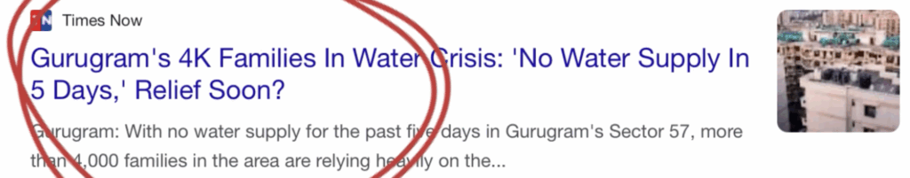 WATER MAFIA IN GURGAON